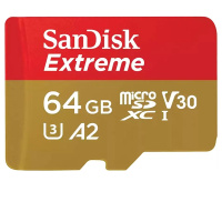 micro SDXC, SanDisk, Extreme UHS-I A2 V30, 64GB   